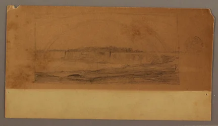 Dessin, Double Rainbow over the Falls, Niagara River, peut-être 1858