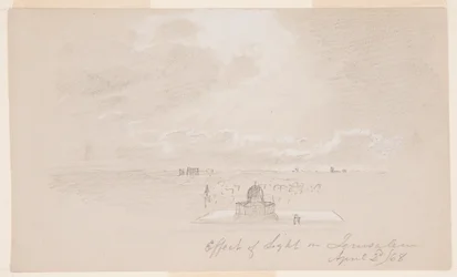 Dessin, Effet de la lumière sur Jérusalem, 2 avril 1868