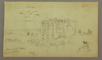 Dessin, façade du Parrelorium, 28 avril 1868
