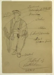 Dessin, Fellah de Bethléem, probablement février 1868