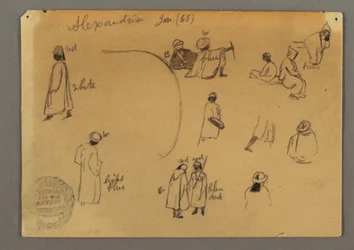 Dessin, études de figures, janvier 1868