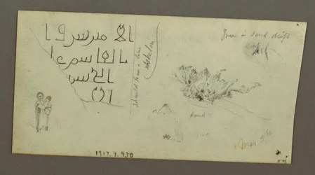 Dessin, études de figures et de chameaux, 4 mars, peut-être 1868