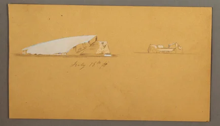 Dessin, icebergs flottants, 16 juillet 1859