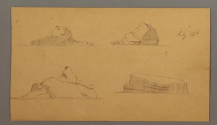 Dessin, icebergs flottants, 16 juillet 1859