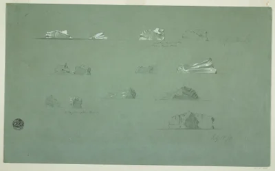 Dessin, icebergs flottants, 1er juillet 1859