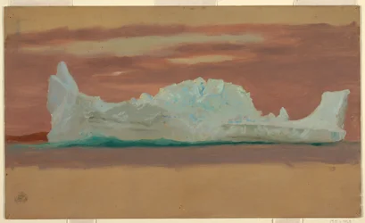 Dessin, Icebergs flottants sous un ciel nuageux, Terre-Neuve, juillet 1859
