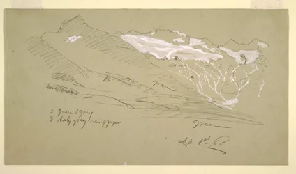 Dessin, des Alpes bernoises, Bel Arp, août 1868