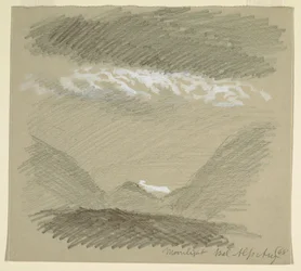 Dessin, des Alpes bernoises, Bel Alp, août 1868