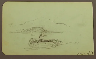 Dessin, collines, bétail ; verso : paysage, 1883