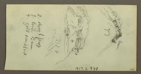 Dessin, sommets et pentes, peut-être 1868
