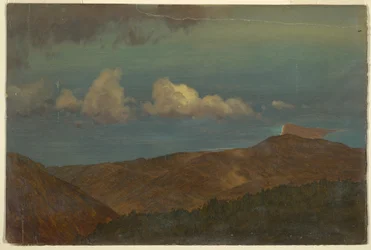 Dessin, paysage de collines, 1865