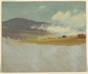 Dessin, paysages de collines, 1865-75
