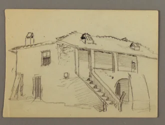 Dessin, maison, peut-être 1868-69