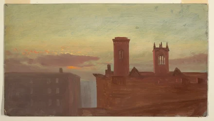 Dessin, Housetops/Hudson, vers 1867