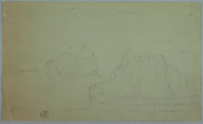 Dessin, Iceberg avec deux pics, juin ou juillet 1859