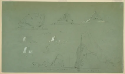Dessin, Icebergs, 7 et 9 juillet 1859