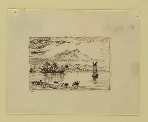 Dessin, paysage imaginaire, vers 1850