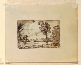 Dessin, paysage imaginaire avec, vers 1870-73