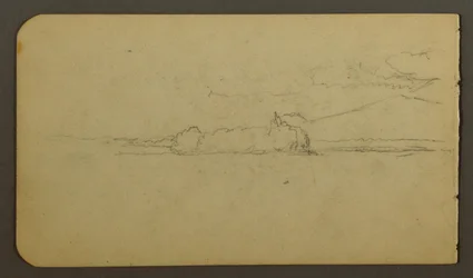 Dessin, lac en direction du mont Katahdin, 1878