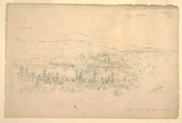 Dessin, lacs près de la maison de montagne, septembre 1844