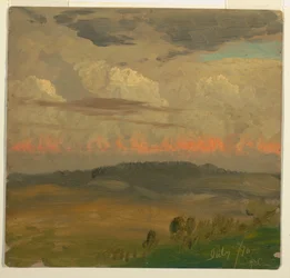 Dessin, paysage, vallée de l