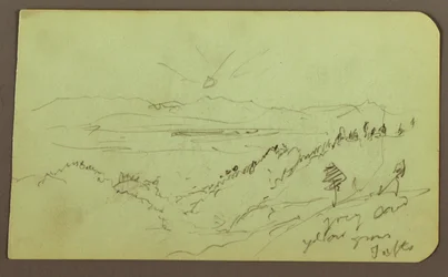 Dessin, paysage ; verso : figure, paysage, 1883