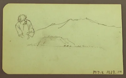 Dessin, paysage ; verso : figure, paysage, 1883