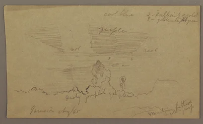 Dessin, paysage ; verso : ciel, août 1865