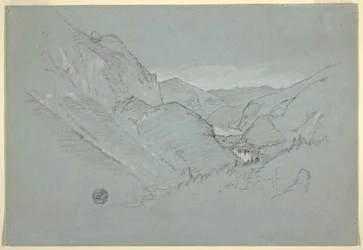 Dessin, Paysage des Alpes, août-septembre 1868