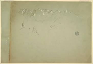 Dessin, Paysage des Alpes autrichiennes, 1868