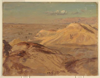 Dessin, Paysage près de Petra, février 1868