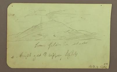 Dessin, paysage avec nuages ; verso : montagne, 1883