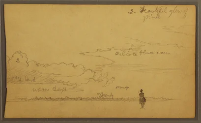 Dessin, Paysage avec personnage, 1857