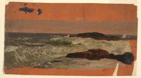 Dessin, côte du Maine, surf, vers 1850