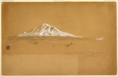 Dessin, Mont Chimborazo depuis la maison du père Pablo Bustamante, Riobamba, Équateur, 14 juillet 1857