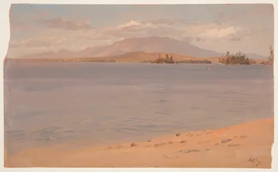 Dessin, le mont Katahdin depuis le lac Millinocket, 1878