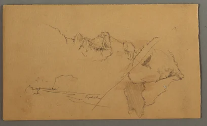 Dessin, pics montagneux, 1868