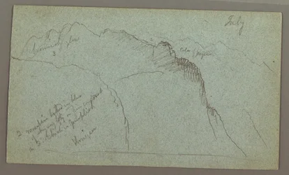 Dessin, Mountain Peaks, juillet peut-être 1868