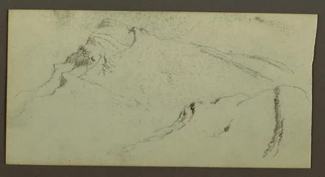 Dessin, pics montagneux, peut-être 1868