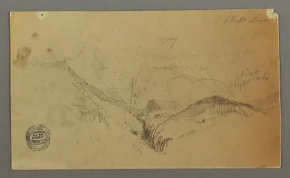 Dessin, étude de montagne, peut-être 1868