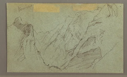 Dessin, vallée de la montagne, peut-être 1868