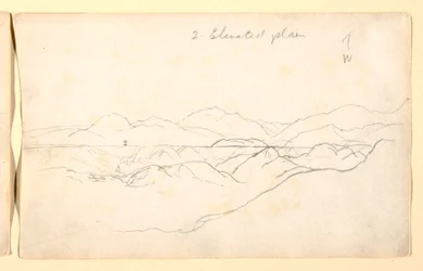 Dessin, Paysage de montagne, Colombie, 1853