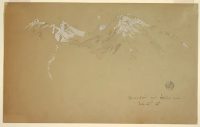 Dessin, " Montagne sur le Hintersee ", près de Berchtesgaden, Bavière, 27 juillet 1868