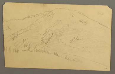 Dessin, sommet de la montagne, 1877