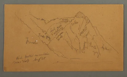 Dessin, Montagnes du Valais, Alpes pennines, août 1868