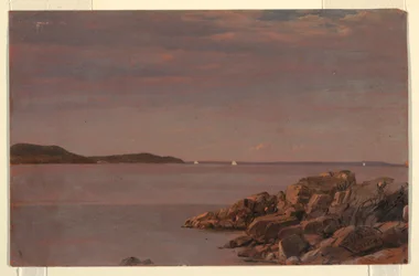 Dessin, île du Mont-Désert, côte du Maine, 1850