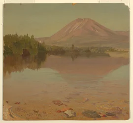 Dessin, le mont Katahdin depuis le lac Katahdin, peut-être 1870