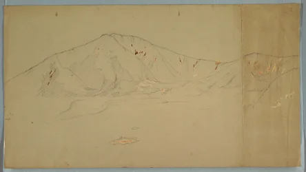 Dessin, mont Katahdin vu du sud-est ; verso : mont Katadhin, 1876-78