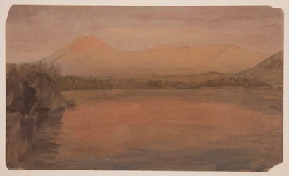 Dessin, Mts. Katahdin et Turner depuis le lac Katahdin, 1860-78