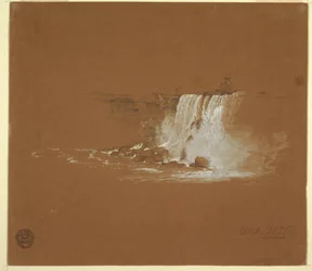 Dessin, chutes du Niagara, octobre 1856